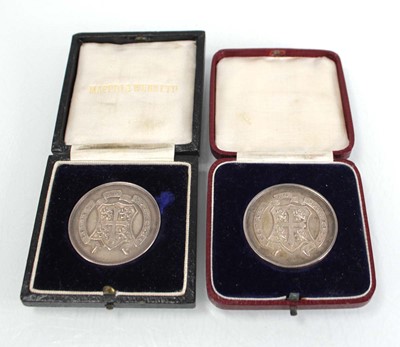 Lot 317 - Two cased silver medallions, Mappin & Webb,...