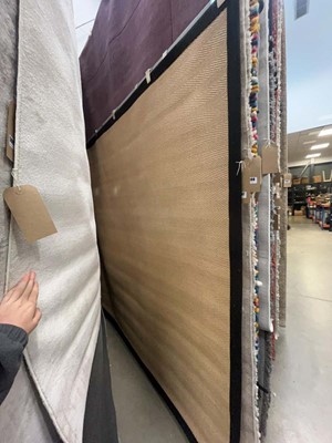 Lot 5007 - Large square herringbone patterned rug with...