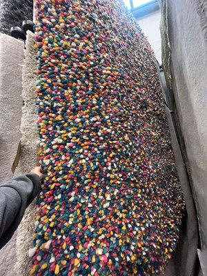 Lot 5010 - Large modern bobble styled multi coloured rug