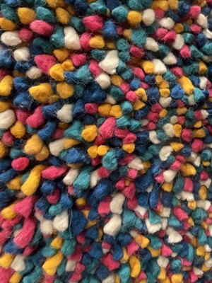 Lot 5010 - Large modern bobble styled multi coloured rug