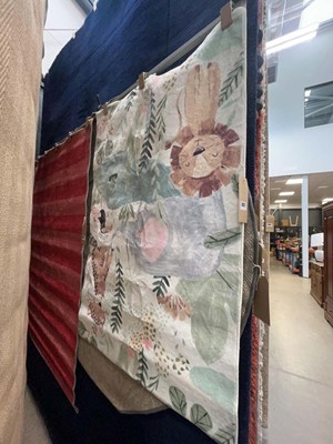 Lot 5021 - Small modern rug with animal and bird designs