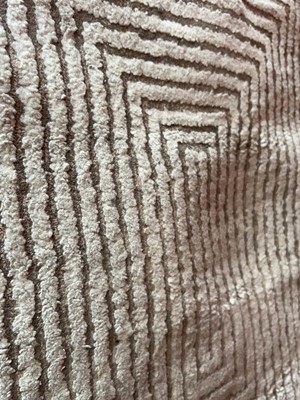 Lot 5039 - Small modern rug in light brown with square...