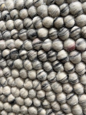 Lot 5043 - Large bobble style carpet in grey, yellow