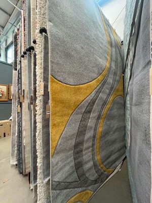 Lot 5044 - Large modern grey and yellow rug with...