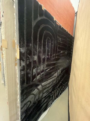 Lot 5056 - Medium sized faux fur rug in jet black