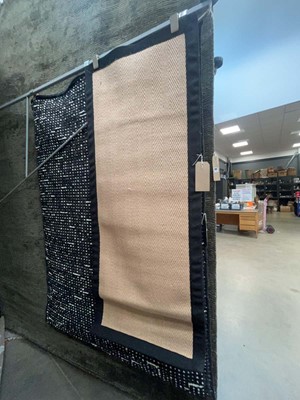 Lot 5065 - Small herringbone patterned runner with black...