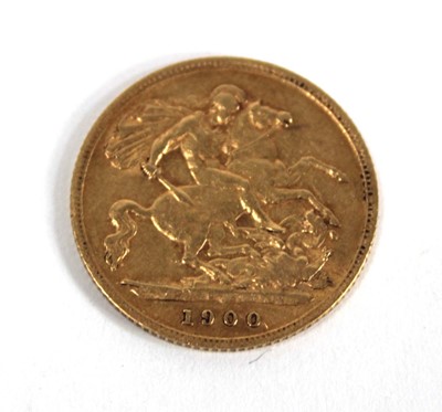 Lot 318 - A Victorian half sovereign dated 1900