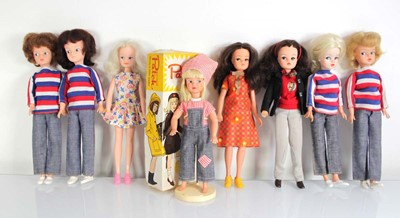 Lot 131 - A group of seven vintage Sindy dolls, a Patch...