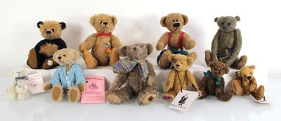 Lot 143 - Ten miniature fully jointed artists' teddy...