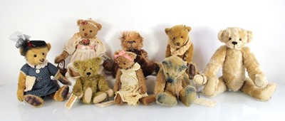 Lot 144 - Eight fully jointed artists' teddy bears...