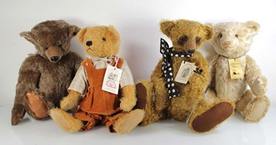 Lot 145 - Four fully jointed artists' teddy bears...