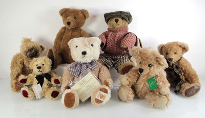 Lot 146 - Seven fully jointed artists' teddy bears...