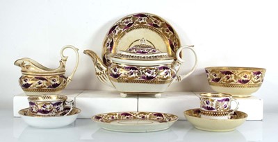 Lot 194 - An early 19th century Derby tea service...