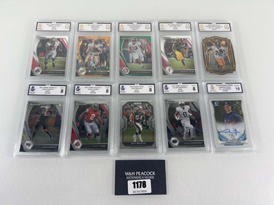 Lot 1178 - (10 total) (9) Graded NFL cards including Drew...