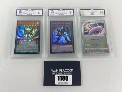 Lot 1180 - (3) Graded Yu-Gi-Oh and Pokémon cards...