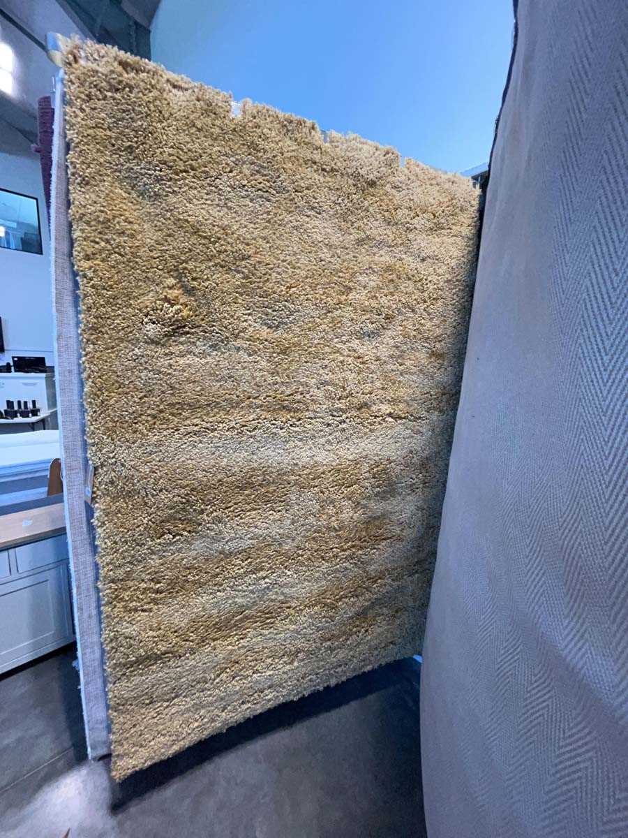 Lot 1313 - Thick yellow pile area rug, approx. size 160 x...