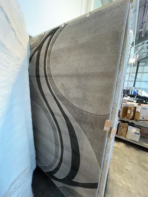 Lot 1329 - Tri tone grey patterned area rug, approx. size...