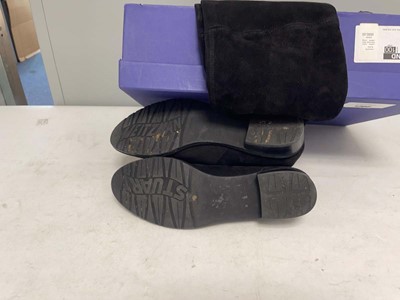 Lot Stuart Weitzman lowland black suede stretch...