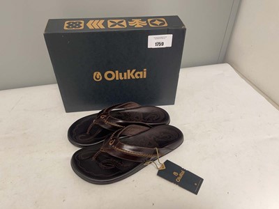 Lot Olukai UK10 mea ola sandals in dark java - boxed