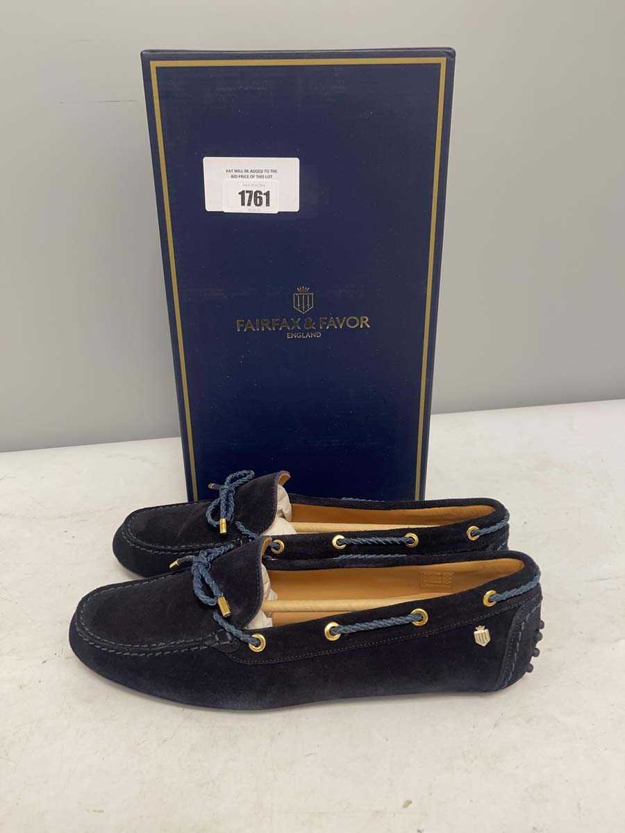 Lot Fairfax & Favor UK7.5 henley navy suede shoes -...