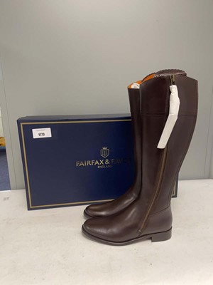 Lot Fairfax & Favor UK8 regina mahogany leather...