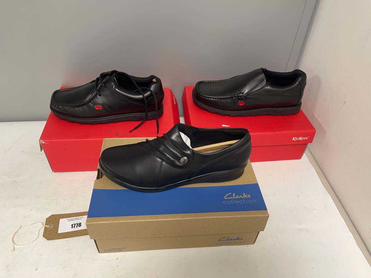 Lot 3x Boxed pairs of shoes to include Kickers...
