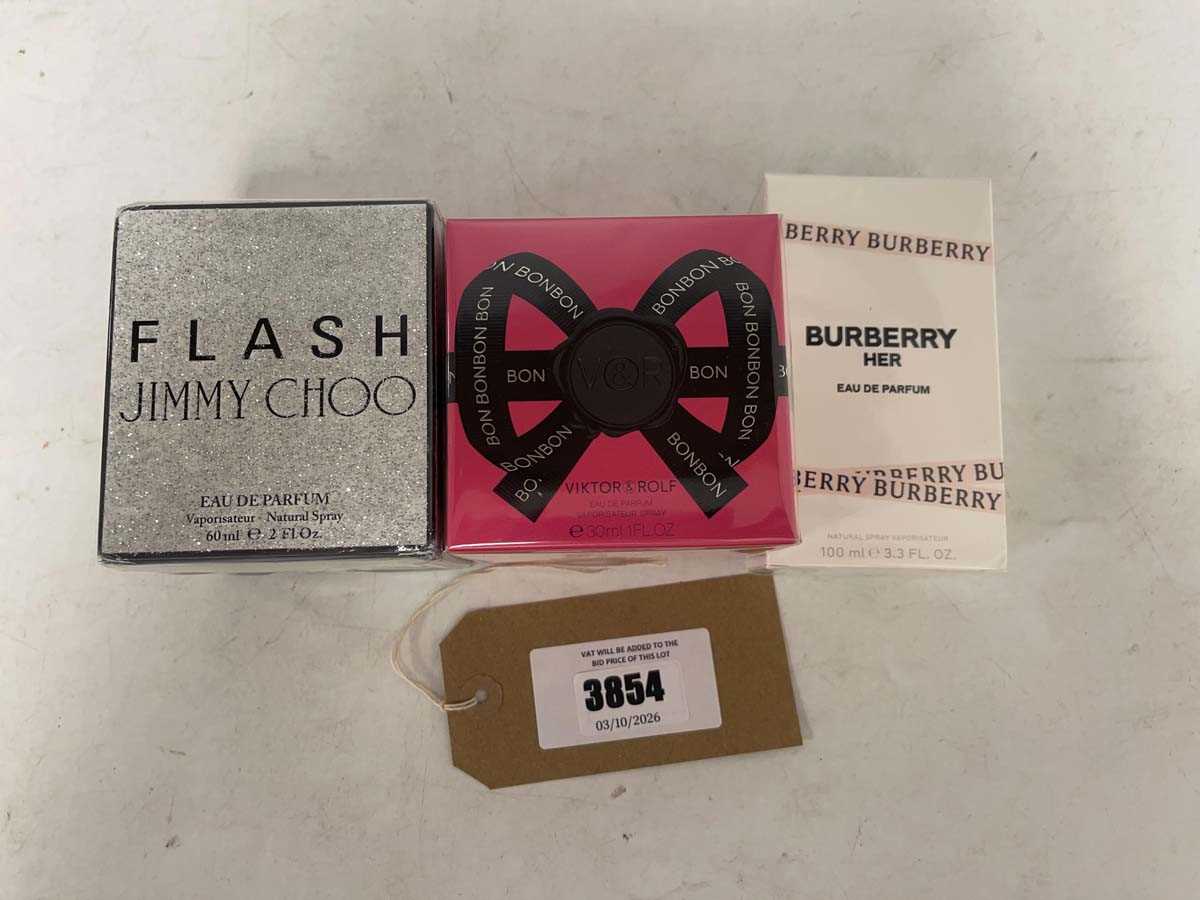 Lot 3x Perfumes to include Buberry, Jimmy Choo and...