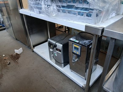 Lot 526 - 150cm stainless steel prep table with a shelf...