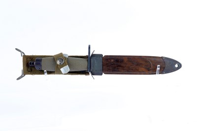 Lot 1030 - Norwegian AG3 bayonet, with 6¾ ins black...