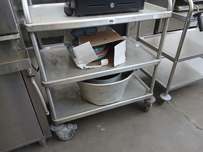 Lot 624 - 80cm stainless steel 3-tier catering trolley