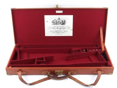 Lot 1458 - A Good Double Leather Gun Case, with brass...