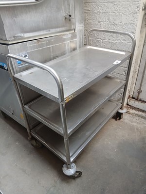 Lot 342 - Stainless steel 3-tier trolley