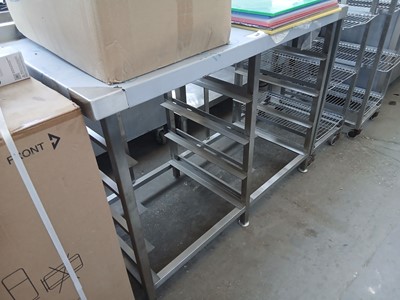 Lot 444 - 120cm stainless steel prep table with tray...