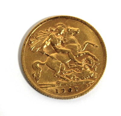 Lot 407 - An Edwardian half sovereign dated 1907