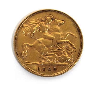 Lot 408 - An Edwardian half sovereign dated 1909