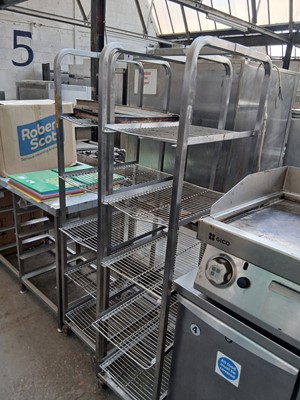 Lot 440 - 42cm stainless steel mobile baker's trolley