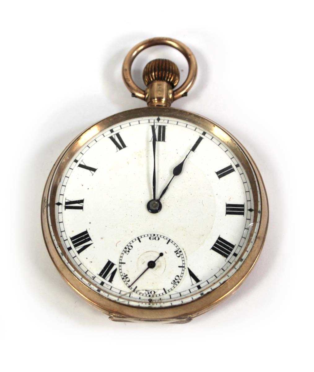 Lot 430 - A 9ct yellow gold open face pocket watch, the...