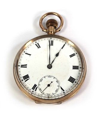 Lot 430 - A 9ct yellow gold open face pocket watch, the...