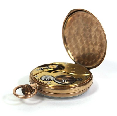 Lot 430 - A 9ct yellow gold open face pocket watch, the...