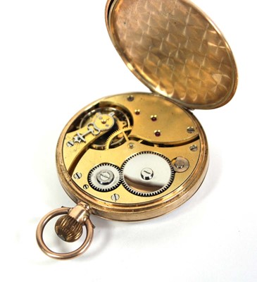 Lot 430 - A 9ct yellow gold open face pocket watch, the...