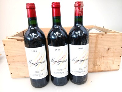 Lot 301 - A case of 12 bottles of 2001 Margaux for...
