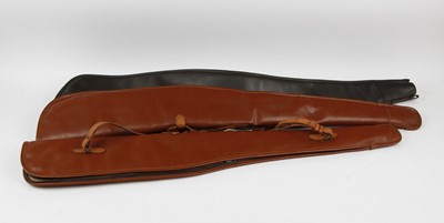 Lot 1304 - Three fleece-lined leather shotgun slips (45...