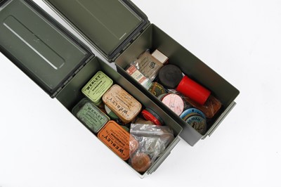 Lot 1311 - Two green ammunition tins containing quantity...