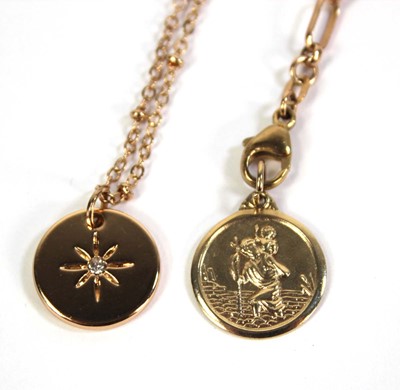 Lot 503 - A 9ct yellow gold figaro link bracelet with...