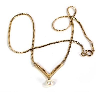Lot 507 - A 9ct yellow gold flatlink necklace of...