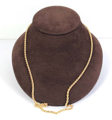 Lot 508 - A 9ct yellow gold ropetwist necklace, l. 61.5...