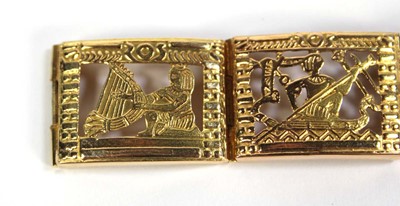 Lot 515 - An Egyptian yellow metal eight section...