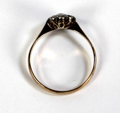 Lot 520 - A 9ct yellow gold cluster ring set paste...