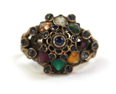 Lot 521 - An Indian Export 18ct yellow gold multi gem...