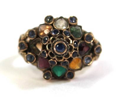 Lot 521 - An Indian Export 18ct yellow gold multi gem...